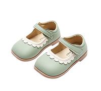 Generisch - Bottes d'automne pour fille, mignonnes, plates, unies, dentelle, boucle à crochet, décontractées, confortables, bottes d'hiver pour enfants, vert, 21 EU