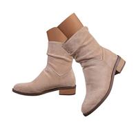 Generisch Bottes de cowboy pour femme - En daim - Pointues - Chaussures à enfiler - Bottines à talon - Bottines courtes - Bottes d'hiver - Bottes western pour femme, kaki, 40.5 EU