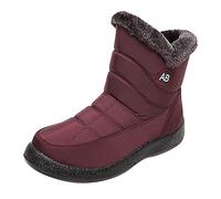 Generisch Bottes de neige à plateforme pour femme - Bottes d'hiver doublées chaudes - Bottes courtes - Bottines compensées imperméables - Bottes de transition antidérapantes - Chaussures de transition