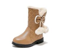 Generisch Bottes de neige avec semelle antidérapante, bottes d'hiver chaudes pour un nœud uni confortable, kaki, 36 EU