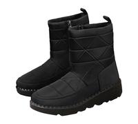 Generisch Bottes de neige chaudes pour femme - Bottes de neige mi-hautes doublées - En peluche - Antidérapantes - Imperméables - Pour l'intérieur et l'extérieur, Noir , 41 EU