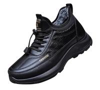 Generisch Bottes de neige classiques en cuir pour homme - Imperméables - Avec doublure chaude - Légères et chaudes - En laine - Pour l'extérieur, Noir , 42 EU