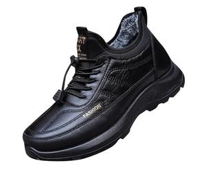 Generisch Bottes de neige classiques en cuir pour homme - Imperméables - Avec doublure chaude - Légères et chaudes - En laine - Pour l'extérieur, Noir , 42 EU