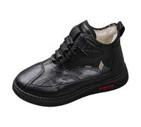 Generisch Bottes de neige classiques pour femme avec doublure en polaire - Décontractées - Semelle plate - Semelle souple - Chaussures de randonnée mi-vie, Noir , 41 EU