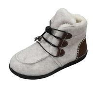 Generisch Bottes de neige d'hiver pour femme avec semelle plate - Bottes courtes chaudes avec cordon de serrage - Bottines tendance pour les jours froids, beige, 42 EU