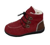 Generisch Bottes de neige d'hiver pour femme avec semelle plate - Bottes courtes chaudes avec cordon de serrage - Bottines tendance pour les jours froids, rouge, 41 EU