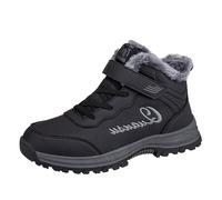 Generisch Bottes de neige d'hiver pour homme avec peluche épaisse, antidérapantes, doublure en coton chaud, bottes de neige thermiques pour temps froid, Noir , 43 EU