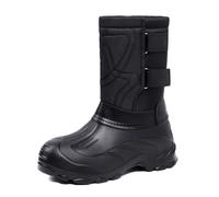 Generisch Bottes de neige d'hiver pour homme - Bottes de randonnée avec traction mi-mollet pour les jours froids - Confortables, Noir , 46 EU