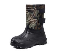Generisch Bottes de neige d'hiver pour homme - Bottes de randonnée avec traction mi-mollet pour les jours froids - Confortables, Vert armée., 44 EU