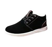 Generisch Bottes de neige d'hiver pour homme, chaussures chaudes en coton avec velours épais pour l'extérieur, la randonnée, les activités de loisirs, Noir , 44 EU