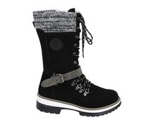 Generisch Bottes de neige doublées pour femme - Bottes d'hiver mi-hautes | Bottines à plateforme avec talon bloc en cuir résistant à l'abrasion Bottes de combat d'hiver chaudes avec lacets