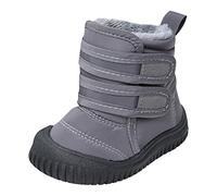 Generisch Bottes de neige pour enfant - En tissu imperméable - Avec crochet et boucle - Pour l'hiver - Pour fille et garçon, gris, 22.5 EU