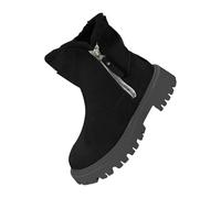 Generisch Bottes de neige pour femme - Antidérapantes - Avec doublure chaude - Bottes d'hiver imperméables avec fermetures éclair - Confortables - Grande taille, Noir , 41 EU