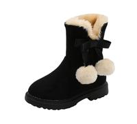 Generisch Bottes de neige pour fille - Antidérapantes et chaudes - Avec semelle épaisse - Confortables - Avec fermeture éclair - Idéales pour les jours froids, Noir , 31 EU