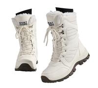 Generisch Bottes de neige tendance pour femme pour l'hiver, semelle épaisse, dessus antidérapant, lacets, pointe haute, chaussures chaudes et confortables, construction robuste, idéales par temps