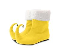 Generisch Bottes de Père Noël pour homme et femme - Bottes d'hiver chaudes - Bottes de Noël - Talon épais - Jeu de rôle - Chaussures de performance pour Noël, vacances, fête, cosplay, jaune, 41 EU