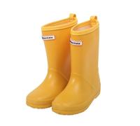 Generisch Bottes de pluie antidérapantes pour chaussures imperméables unisexes pour enfants avec profil robuste pour les jours humides, jaune, 33 EU