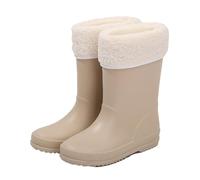 Generisch Bottes de pluie avec semelle souple antidérapante, bottes légères en mélange de coton pour les jours humides, chaussures imperméables pour tout-petits, kaki, 33 EU