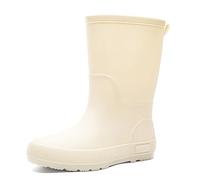 Generisch Bottes de pluie épaisses et antidérapantes de couleur unie, beige, 35 EU