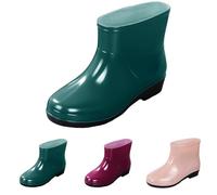 Generisch Bottes de pluie imperméables pour femme, chaussures de pluie antidérapantes, mi-hautes, bottes en caoutchouc, bottes à semelles souples, respirantes et résistantes à l'abrasion, chaussures