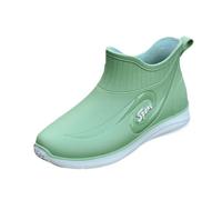Generisch Bottes de pluie légères pour femme, bottes de pluie en caoutchouc, couleur unie, plate-forme antidérapante, travail extérieur décontracté, surchaussures antidérapantes, bottes de pluie