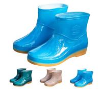 Generisch Bottes de pluie mi-hautes en caoutchouc pour femme, bottes de pluie confortables, imperméables, antidérapantes, coupe-vent et résistantes à l'abrasion, bottes de travail hautes, chaussures