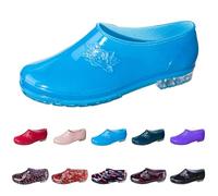 Generisch Bottes de pluie plates pour femme, bottes en caoutchouc résistantes à l'abrasion, chaussures de pluie, bottes de travail antidérapantes pour l'extérieur, chaussures en caoutchouc légères