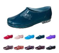 Generisch Bottes de pluie plates pour femme, bottes en caoutchouc résistantes à l'abrasion, chaussures de pluie, bottes de travail antidérapantes pour l'extérieur, chaussures en caoutchouc légères