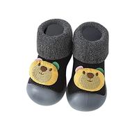 Generisch Bottes de pluie pour enfant et nouveau-né - Premières mignonnes - Épaisses et chaudes - Antidérapantes - Chaussures plates pour femme, Noir , 22 EU