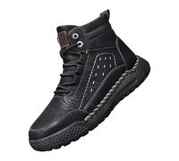 Generisch Bottes de randonnée pour homme - Chaudes - Bottes de neige en polaire - Avec lacets - Bottes de neige avec semelle épaisse - Amortissement - Bottes de chasse - Couleur unie - Pour