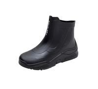Generisch Bottes de sécurité mi-hautes en caoutchouc pour homme - Bottes de travail imperméables - Bottes de pluie - Noir, 43 EU