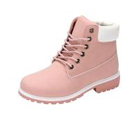 Generisch Bottes de trekking pour homme - Imperméables - Bottes de randonnée - Doublées - Chaudes - Chaussures d'hiver confortables - Antidérapantes - Bottes de neige à enfiler, Rose, 45 EU