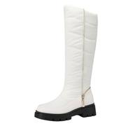 Generisch Bottes d'équitation d'hiver pour femme - Bottes d'hiver jusqu'aux mollets avec semelle épaisse - Bottines confortables et décontractées avec talon pour les activités de plein air par temps