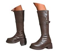 Generisch Bottes d'équitation pour femme - Tendance - Marron - Bout rond - Bottes basses - Coupe ajustée - Bottes Chelsea - Tige courte - Bottes élégantes pour l'automne, marron, 38 EU