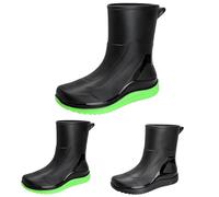 Generisch Bottes d'été légères et imperméables pour homme - Chaussures en caoutchouc unies - Bottes de jardin légères - Bottes de pluie mi-longues - Bottes de pêche basiques, vert, 43 EU