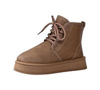 Generisch Bottes d'hiver à enfiler - Bottines thermiques d'extérieur avec semelle de traction confortable pour les promenades par temps froid, kaki, 37 EU