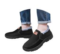 Generisch Bottes d'hiver à enfiler, isolées, confortables, par temps froid, activités de plein air, tous les jours, bottes de neige pour homme, Noir , 45 EU