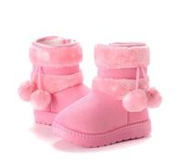 Generisch Bottes d'hiver avec doublure en polaire pour fille - Chaudes et confortables - Avec fermeture éclair - Semelle souple antidérapante - Chaussures d'extérieur décontractées, Rose, 31.5 EU