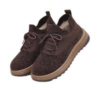 Generisch Bottes d'hiver chaudes avec semelle épaisse isolée pour temps froid. Bottes en lin pour un hiver confortable., café, 37 EU