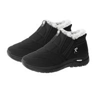 Generisch Bottes d'hiver chaudes pour femme - Doublées - Pointure 36-43 EU - Pieds larges - Confortables - Imperméables - Pour l'extérieur - Bottes de neige - Chaussures pieds nus, Noir , 39 EU