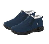 Generisch Bottes d'hiver chaudes pour femme - Doublées - Pointure 36-43 EU - Pieds larges - Confortables - Imperméables - Pour l'extérieur - Bottes de neige - Chaussures pieds nus, bleu foncé, 36 EU