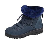 Generisch Bottes d'hiver doublées pour femme - Antidérapantes - Bottes d'hiver thermiques imperméables - Bottes de neige chaudes pour les jours froids, Marine, 40 EU