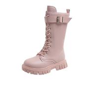 Generisch Bottes d'hiver élégantes avec semelle chaude, design britannique classique, bottes longues tendance pour jeunes étudiants, parfaites pour un usage quotidien, Rose, 34 EU