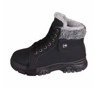 Generisch Bottes d'hiver isolées à lacets pour femme - Traction confortable - Semelle durable - Chaussures chaudes pour temps froid, Noir , 36 EU