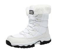 Generisch Bottes d'hiver isolées doublées pour l'extérieur par temps froid Semelle de traction thermique antidérapante confortable rembourrée au chaud Bottines pour conditions de neige, Blanc., 38 EU