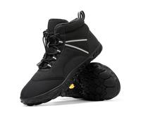 Generisch Bottes d'hiver pieds nus pour randonnée - Bottes de neige imperméables avec bout large et semelle zéro talon - Bottes d'extérieur, Noir , 40 EU