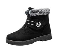 Generisch Bottes d'hiver plates à enfiler pour femme Bottes moyennes confortables pour tenir chaud Chaussures chaudes Bottes de neige pour femmes Bottines confortables à talon bloc classique élégant