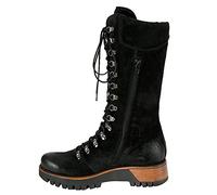 Generisch Bottes d'hiver pour femme - Bottes à lacets avec bout rond qui restent au chaud - Bottes de cowboy moyennes pour femme, Noir , 41 EU