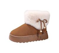 Generisch Bottes d'hiver pour femme - Bottes de neige pour femme - Tendance - Épais - Chaudes - Avec nœud - Pour un style confortable, marron, 37 EU