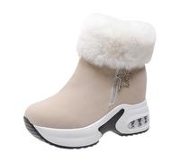 Generisch Bottes d'hiver pour femme - Bottes d'hiver pour femme - Élégantes - Automne - Hiver - Bottes de neige chaudes - Bottes à plateforme - Bottes en peluche, Blanc., 37 EU